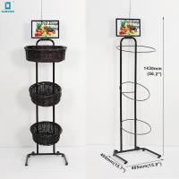 China Fruit display stand display rack with removable headers posters floorstanding display racks for grocery store factory