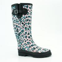 China BSCI Size 9 Anti Dust Waterproof Rubber Rain Boots With Leopard Printed factory
