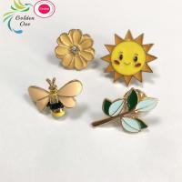 China Butterfly sun sunshine leaf flower tag gym plant metal glitter enamel movable baby medical brooch lapel pin factory