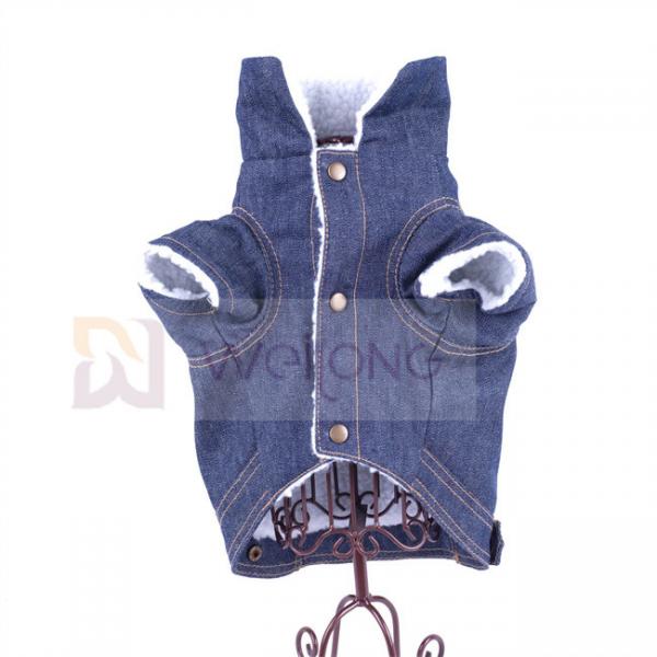 Quality 100% Poly Berber Pet Denim Jacket Winter Dog Blue Jean Jacket for sale
