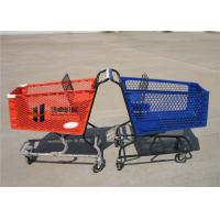 China 180L Pure Plastic Shopping Carts With Wheels , Custom Small Plastic Trolley factory