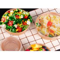 China top quality disposable kraft paper salad bowl with clear lids for sale