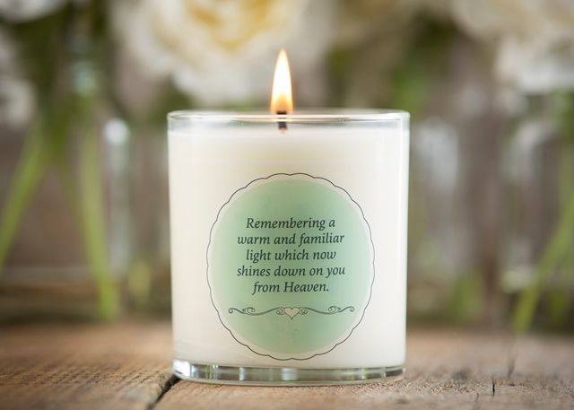 China 100% paraffin wax unscented memorial glass candle with printed label factory