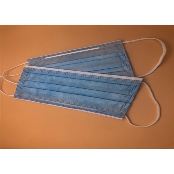 Quality Blue Color Disposable Earloop Face Mask Three Layer Non Woven With Nose Bar for sale