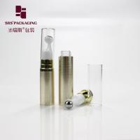 China Empty plastic cosmetic gold color 5ml 10ml 12ml 15ml mini eye cream roller bottle factory