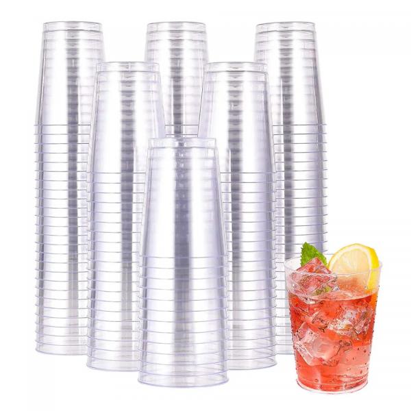Quality Disposable PP Cups With Lid Flat Shape Clear White Black for sale