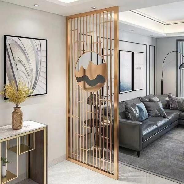 Quality High End Metal Room Divider Stainless Metal Partition For Living Room for sale