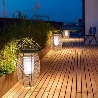 China Outdoor Rattan Woven Solar Lights Lantern Waterproof For Garden Landscape factory