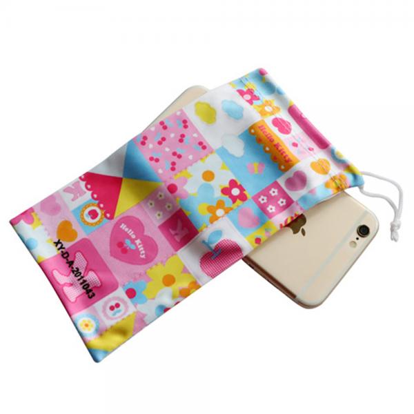 Quality 9x18 15x20cm Microfiber Phone Pouch Rectangle Pouch Lined With Soft Material for sale