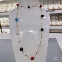 China Unique  brand colorful beads chain necklace set jewelry stainless steel bangle factory