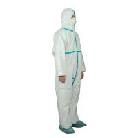 China CAT-III Type 4B 5B 6B Disposable Coverall With Blue Tape And Elasticated Hood factory