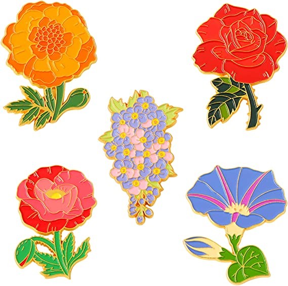 Quality Personalized Custom Hard Enamel Lapel Pin Badges Scratch Proof Red Rose Pin for sale