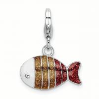 China 925 Sterling Silver Lobster Clasp Enameled Fish Charm Necklace Pendant Sea Life Fine Jewelry For Women Gifts For Her factory