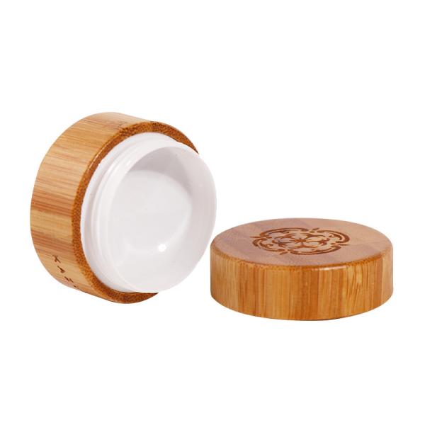 Quality Cosmetic Packaging Wooden Cream Jar Empty Bamboo Plastic Jar for sale