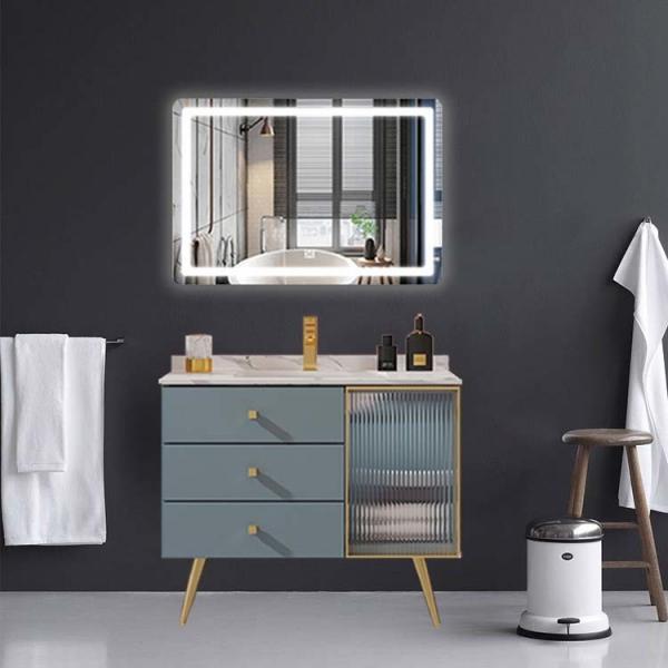 Quality Ceramic Integrated Basin Sink Bathroom Vanity Rectangle With Mirror for sale
