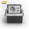 China Home Pop Up Floor Socket , Square Floor Mounted Power Sockets With 2 Usb factory