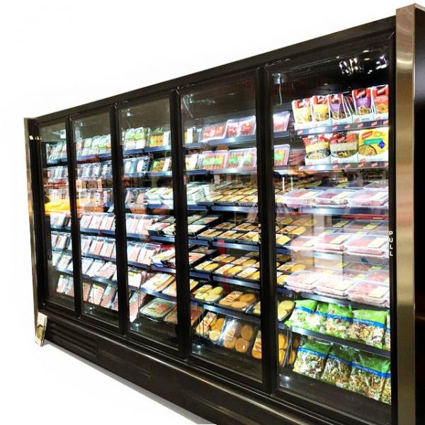 Quality Self Contained Upright Glass Door Freezer Low Temperature 3 4 5 6 Doors for sale