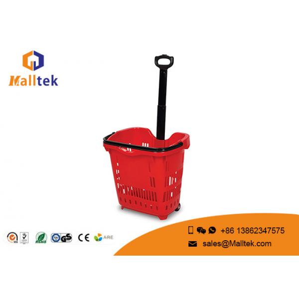 Quality Customized Color Shopping Basket Trolley Telescopic Handle Rolling Type for sale