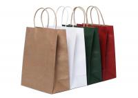 China 250gsm Colored Paper Shopping Bags Retail Shopping Bags Kraft Brown Paper Shopping Bags With Handles factory