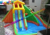 China Large Outdoor Inflatable Water Slides Pool With PLATO 0.55mm PVC Tarpaulin factory