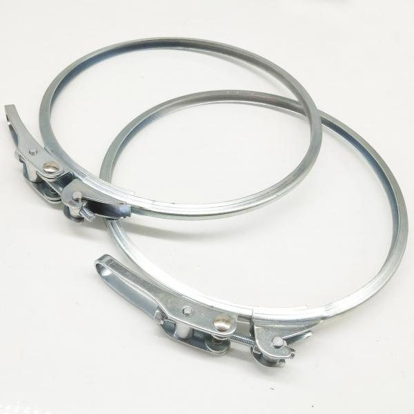 Quality 160mm Galvanized Steel Clamps Ajustable Slim Pull Ring Carbon With Lever Fasteners for sale