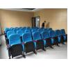 China Textile Fabric  Cover Auditorium Chairs , Memorial Stadium Seating Blue Color factory