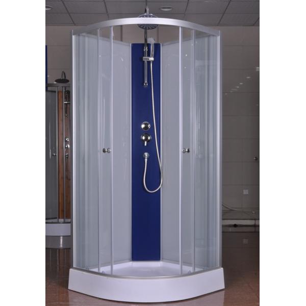 Quality Quadrant Shower Cubicles 850 x 850 x 2250MM Circle Grey ABS Tray Aluminum paint for sale