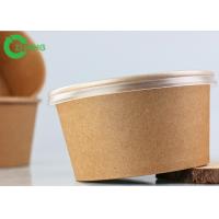 Quality Odourless Thick Salad Fruit Food Kraft Paper Bowls With Lids For Take Away for sale