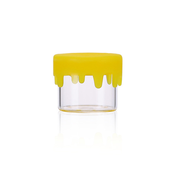 Quality Wide Neck 6ml Glass Concentrate Jar Clear Silicone Concentrate Jar for sale