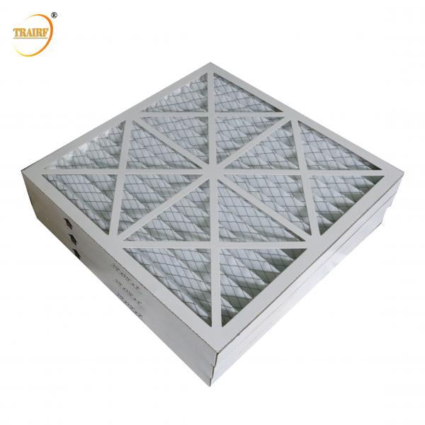 Quality G3 Cardboard Frame Pre Filter Moisture Resistant Pleated Panel Air Filters for sale