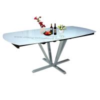 China Modern Extension Dining Room Table Hotel Use White Painting Beneath for sale