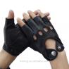 China High quality genuine leather driving gloves half finger leather gloves factory