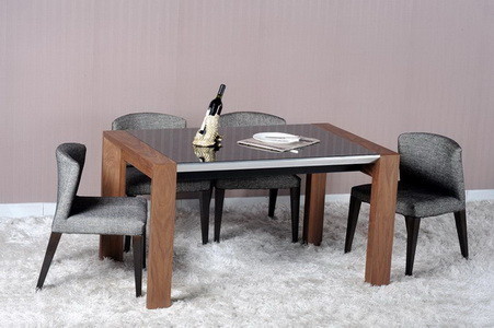 China Modern Dining Room Furniture,Walnut Wood Dining Table factory
