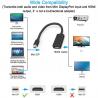 China Black 1080p Resolution Display Port Cable Mini 24.5cm DP To HDMI Adapter Wire factory