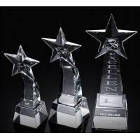 China star bright crystal award/top star crystal tower award/blank crystal star trophy for sale