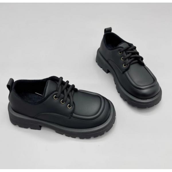 Quality Girls Two Layer Cowhide Genuine Leather School Shoes Warm Thick Sole Leather for sale