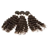 China Virgin Human Hair Extension Raw Brazilian Hair Material Big Curly 3 Bundles One Head for sale