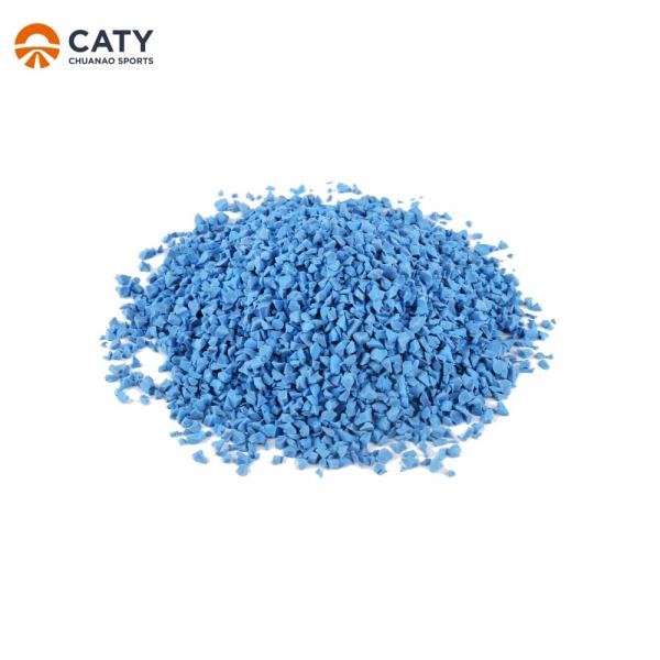 Quality Elastic EPDM Color Granules , Blue Rubber Pellets For Playground for sale