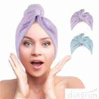 China Hair Towel Wrap Super Absorbent Hair Turbans for Women Quick Dry Hair Microfiber Towels factory