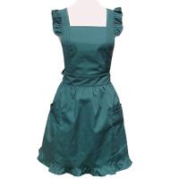 China Fashionable Vintage Womens Cooking Apron Bib  72*75cm Green Color Crossback for sale