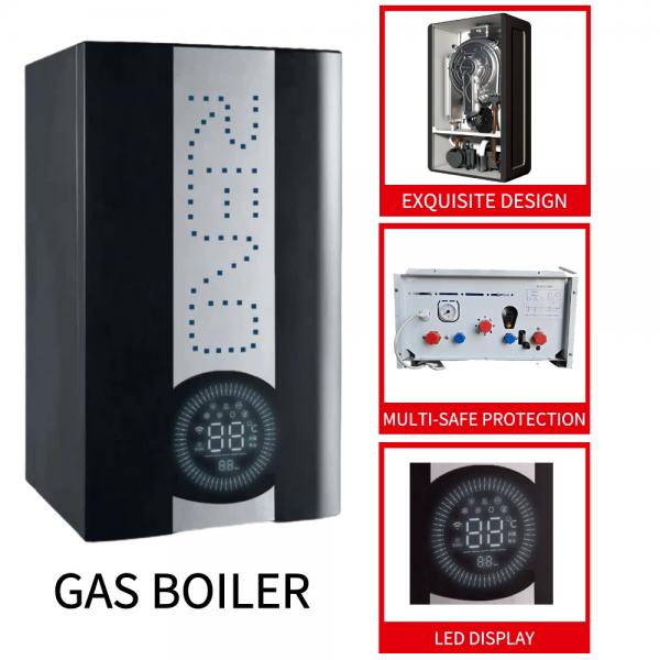 Quality Gas Condensing 20-24Kw Wall Mounted Boiler  Black  Shell Copper Heat Exchanger Hot Water Dual Function for sale
