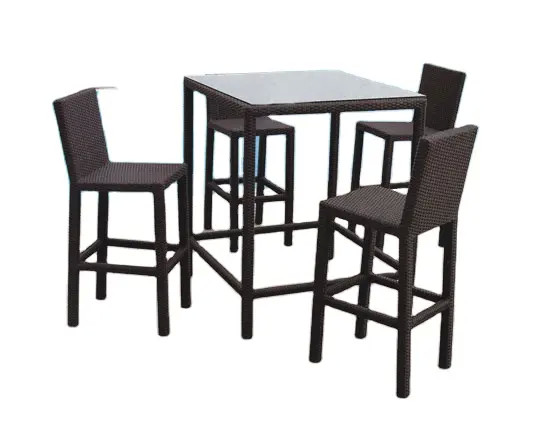 China 5 piece bar table set bar stools outdoor wicker patio furniture high dining bar set---8103 factory