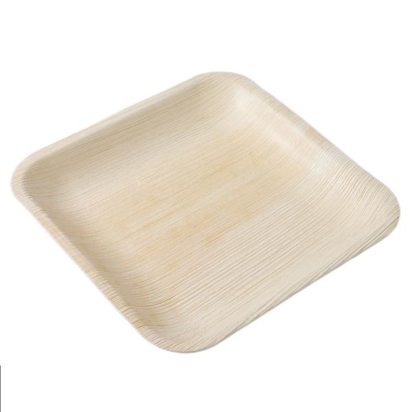 Quality Anti Puncture 8 Inch Square Palm Leaf Disposable Plates For Party for sale