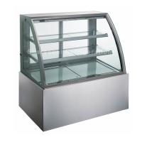 Quality Commercial Curve Glass Pastry Refrigerator Showcase For Bakery Digital for sale
