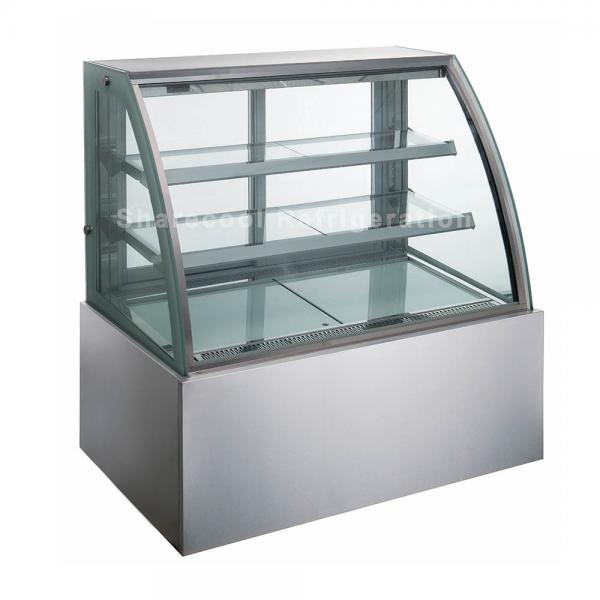 Quality Commercial Curve Glass Pastry Refrigerator Showcase For Bakery Digital controller for sale
