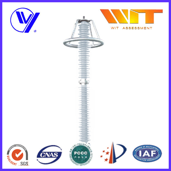 Quality IEC Composite HV Lightning Arrester Surge Protection Device with Grading Ring for sale