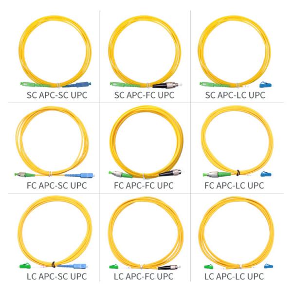 Quality Singlemode Simplex OS2 LC SC FC ST APC UPC Fiber Optic Patch Cord for sale