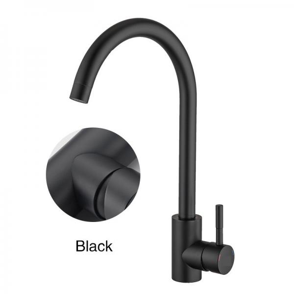 Quality Stainless Steel High Arc Kitchen Sink Faucet Chrome Matte Black Gold SN Finish for sale
