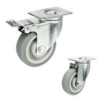China Non Marking TPR 75mm Medium Duty Casters For Medical Trolley factory