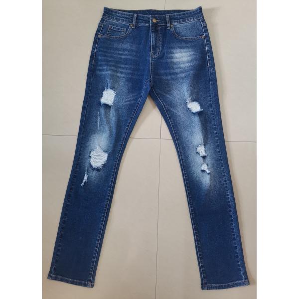 Quality Fashion Stretch Denim Pants Custom Logo Slim Men Trend Casual Jeans 19507-1 for sale